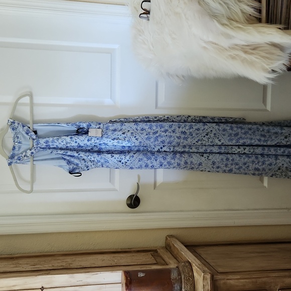 Laundry by Selli Segal blue maxi halter dress SZ 2 - Picture 4 of 10